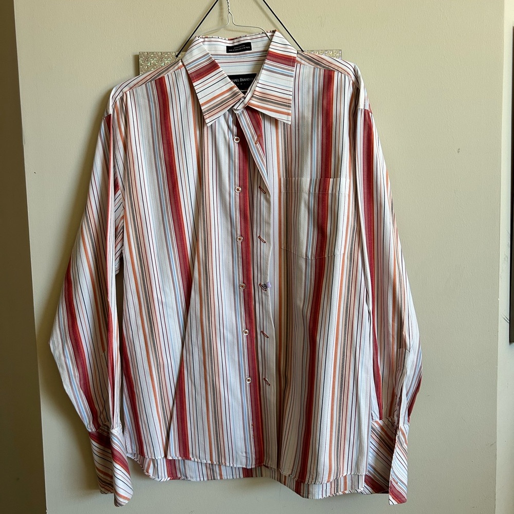 Michael Brandon multicolored striped button down Size XL